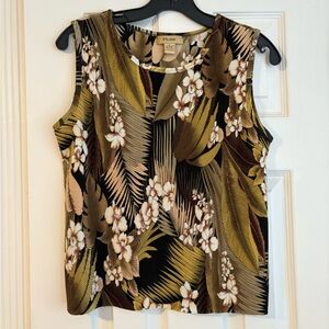 Vintage Floral Plisse Pleated Top